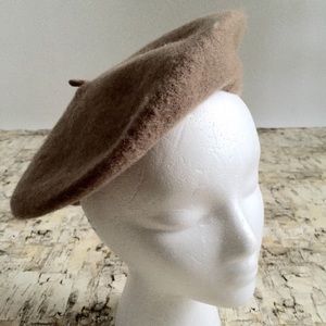 Tan 100% Wool Beret